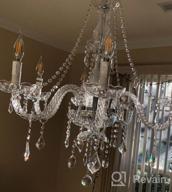 img 1 attached to Saint Mossi Chandelier Modern K9 Crystal Chandelier Lighting, Clear Crystal Ceiling Light Fixture Pendant Lamp For Dining Room Bathroom Bedroom Livingroom With 6-Light review by David Hashman
