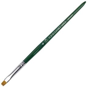 img 2 attached to Кисть Fuji Kolinsky Sable (короткая плоская форма, зеленая ручка)