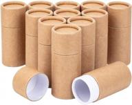 pack of 12 burlywood kraft paperboard tubes - 30ml round kraft paper containers for pencils, tea, coffee, cosmetics, crafts, and gift packaging by benecreat logo