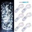 6pcs 20 led timer fairy lights - 3 modes twinkle starry string lights on 6.5ft silver wire, battery powered 2xcr2032-4 days (6h/day) for party, wedding & christmas table decorations [white] logo