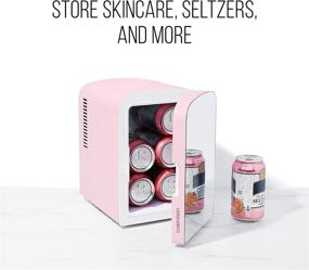 img 2 attached to Chefman Portable Mirrored Personal Fridge 4L Mini Refrigerator - Perfect for Skin Care, Makeup Storage, and Beauty Essentials - Cool & Heat - Ideal for Desktop and Travel - Cosmetic Application - Pink