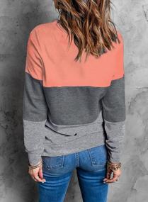 img 3 attached to Stylish Color Block Crew Neck Sweatshirts With Side Split Tunic Tops For Women - Casual Long Sleeve Blouses