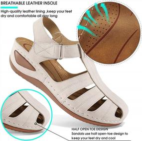 img 2 attached to Stylish And Comfortable Women'S Wedge Sandals For Summer: DUOYANGJIASHA Flip-Flop Beach Shoes With Bohemian Ankle Strap And Gladiator Design
