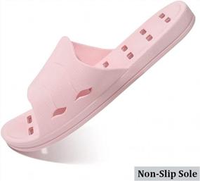 img 1 attached to FINLEOO Shower Slippers: Quick-Drying, Soft Sole Open Toe House Slippers For Men And Women