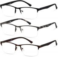очки для чтения andwood для мужчин, блокирующие синий свет, металлические прямоугольные компьютерные очки с пружинным шарниром логотип