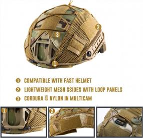 img 3 attached to OneTigris Multicam Helmet Cover For Fast Helmets In Size M/L And L/XL - Protect Your Headgear With Cloth Cover In Multicam Print