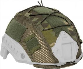 img 4 attached to OneTigris Multicam Helmet Cover For Fast Helmets In Size M/L And L/XL - Protect Your Headgear With Cloth Cover In Multicam Print