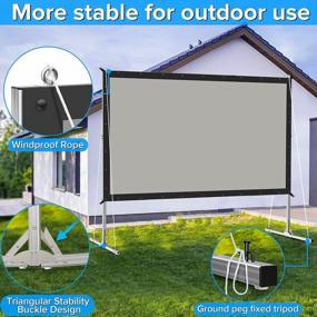 img 1 attached to JWSIT 120 Inch Outdoor Movie Screen - Upgraded 3 Layer PVC 16:9 Projector Screen With Stand And Carrying Bag For Home Backyard Rear Projection