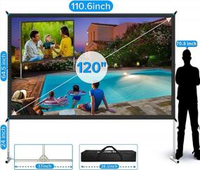 img 3 attached to JWSIT 120 Inch Outdoor Movie Screen - Upgraded 3 Layer PVC 16:9 Projector Screen With Stand And Carrying Bag For Home Backyard Rear Projection