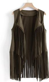 img 1 attached to Fringe Hippie Sleeveless Cowgirl Women's Clothing - Coats, Jackets & Vests by CFPL CG