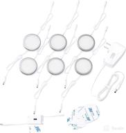 💡 eshine hand wave sensor under cabinet puck lights - dimmable circular led cabinet lighting - pack of 6, cool white (6000k) логотип