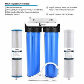 img 2 attached to 20-Inch Dual Stage Whole House Water Filtration System With 1-Inch Ports - Commercial Grade Sediment, Odor, Taste & Rust Removal.