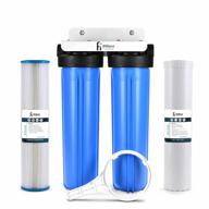 20-inch dual stage whole house water filtration system with 1-inch ports - commercial grade sediment, odor, taste & rust removal. logo