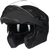 🏍️ ilm motorcycle dual visor flip up modular full face helmet dot 6 colors model 902 (l, matte black): versatile and stylish protective gear for bikers logo