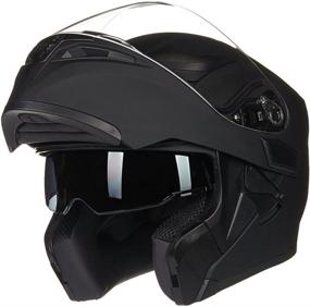 img 4 attached to 🏍️ ILM Motorcycle Dual Visor Flip up Modular Full Face Helmet DOT 6 Colors Model 902 (L, Matte Black): Versatile and Stylish Protective Gear for Bikers