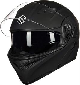 img 2 attached to 🏍️ ILM Motorcycle Dual Visor Flip up Modular Full Face Helmet DOT 6 Colors Model 902 (L, Matte Black): Versatile and Stylish Protective Gear for Bikers