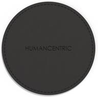 protect your furniture in style: humancentric premium ultra thin black leather coasters - easy clean and care, four pack logo