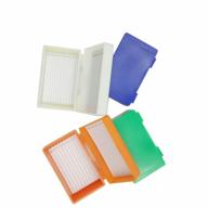 4-pack 12-place microscope slide boxes - random colors | microslide slide boxes logo