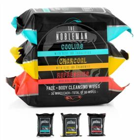 img 3 attached to Stay Fresh All Day! Get 90Ct Men'S Cooling, Charcoal, And Refreshing Cleansing Wipes - 3 Pack