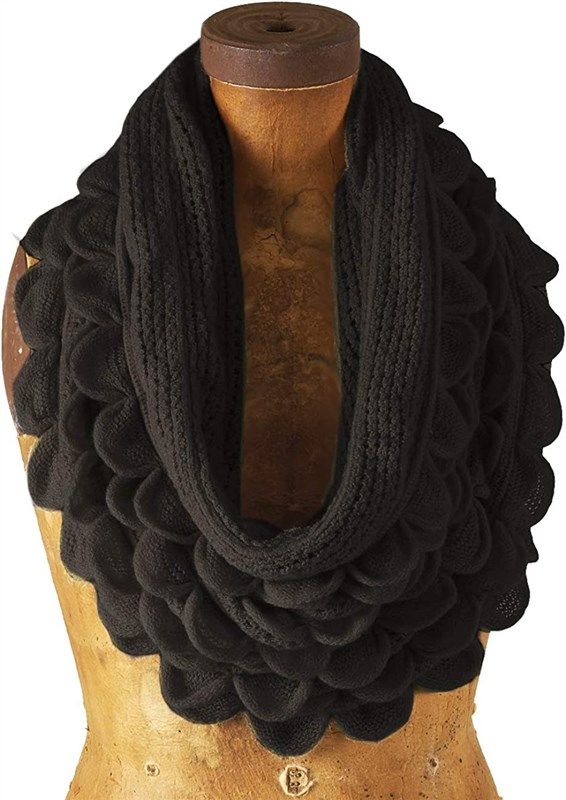 stylesilove oversized ruffle knitted infinity women's accessories and scarves & wraps 로고