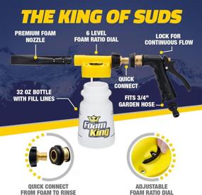 img 3 attached to Clean Car USA Foam King Foam Gun Car Wash Sprayer - The King Of Suds - Ultimate Scratch Free Cleaning - Connects To Garden Hose - Foam Cannon Car Washing Kit