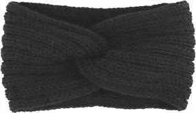 img 2 attached to Women'S Warm Knit Headbands Set: Flammi 4 Pack Turban Head Wraps With Ear Warmer For Girls