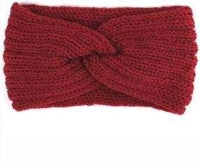 img 1 attached to Women'S Warm Knit Headbands Set: Flammi 4 Pack Turban Head Wraps With Ear Warmer For Girls