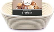 handwoven rattan cane bread proofing basket banneton for artisan bakers - 1-pound oval brotform, 10 x 7 x 3.75 inches - perfect baking supply for beginners and professionals by vollum logo