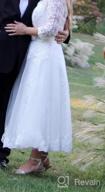 img 1 attached to Stunning Abaowedding Women'S V-Neck Tea-Length Wedding Dress With Long Sleeves review by Cheryl Brown