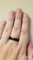 img 1 attached to Frank S. Burton 6mm/8mm Black Tungsten Wedding Rings - Beveled Edge - Men's & Women's Band in Sizes 4-15 review by Ryan Chaplain