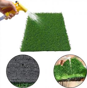 img 1 attached to Artificial Grass Table Runner - 1X5 Feet Outdoor Turf Mat With Drainage Holes For Dogs, Patio Wall Decor - Ideal Fake Grass Rug By SHACOS