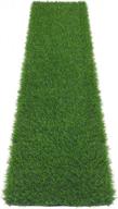 artificial grass table runner - 1x5 feet outdoor turf mat with drainage holes for dogs, patio wall decor - ideal fake grass rug by shacos logo