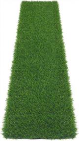img 4 attached to Artificial Grass Table Runner - 1X5 Feet Outdoor Turf Mat With Drainage Holes For Dogs, Patio Wall Decor - Ideal Fake Grass Rug By SHACOS