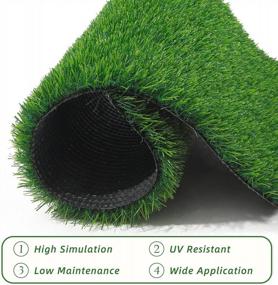img 3 attached to Artificial Grass Table Runner - 1X5 Feet Outdoor Turf Mat With Drainage Holes For Dogs, Patio Wall Decor - Ideal Fake Grass Rug By SHACOS