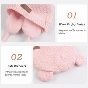 img 2 attached to Stay Cozy And Stylish With Our Winter Knitted Earflap Hats For Baby Girls And Boys