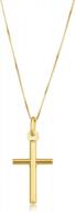 kooljewelry 18k yellow gold cross necklace (18 inch) logo