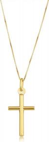 img 4 attached to Kooljewelry 18K Yellow Gold Cross Necklace (18 Inch)