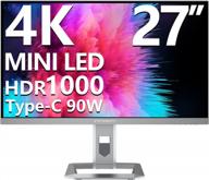 innocn computer mountable 4k miniled monitor with adjustable brightness, wall mount, blue light filter, hdr1000, hdmi, and led logo