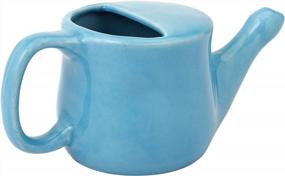 img 3 attached to HealthGoodsIn Ceramic Neti Pot, средство для очистки носа от пазух, можно мыть в посудомоечной машине, прочный продукт ручной работы премиум-класса, 225 мл. Емкость - Синий