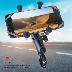 img 3 attached to 📱 Durable Aluminum Alloy Motorcycle Phone Holder with 360°Rotating Base - Universal Mount for All Phones on Handlebar