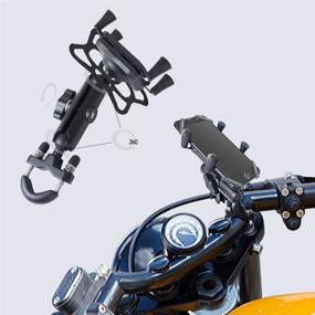 img 4 attached to 📱 Durable Aluminum Alloy Motorcycle Phone Holder with 360°Rotating Base - Universal Mount for All Phones on Handlebar