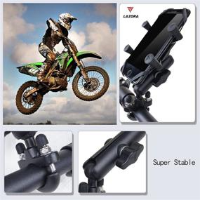 img 1 attached to 📱 Durable Aluminum Alloy Motorcycle Phone Holder with 360°Rotating Base - Universal Mount for All Phones on Handlebar