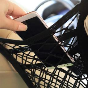 img 1 attached to 🚗 3-Layer Car Mesh Organizer: Efficient Storage Solution for Purse, Luggage, Pets & Kids