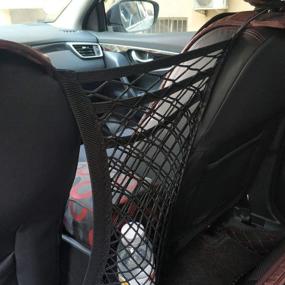 img 4 attached to 🚗 3-Layer Car Mesh Organizer: Efficient Storage Solution for Purse, Luggage, Pets & Kids