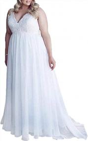 img 2 attached to Stunning Plus Size Wedding Dress: V-Neck Lace Beach Gown Perfect For Your Special Day