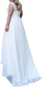 img 1 attached to Stunning Plus Size Wedding Dress: V-Neck Lace Beach Gown Perfect For Your Special Day