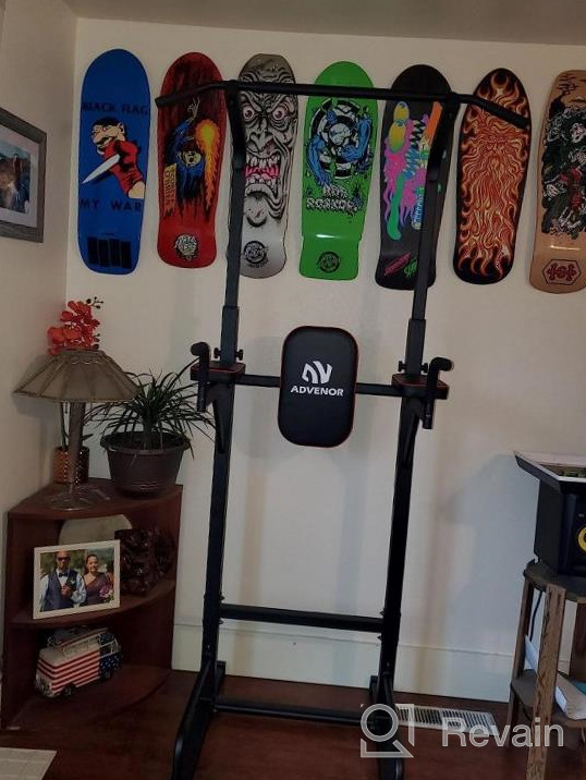 img 1 attached to 🏋️ ADVENOR Home Gym Power Tower Dip Station Pull Up Bar: Ultimate Strength Training Workout Equipment review by Jeremy Flint