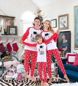 img 2 attached to Рождественский комплект пижамы в клетку для всей семьи - Подходящие пижамы с оленями для женщин, мужчин и детей - Рождественская одежда для уютного отдыха
