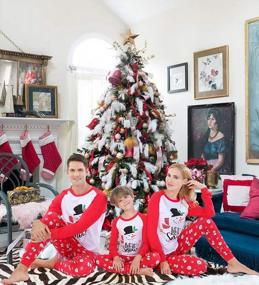 img 3 attached to Рождественский комплект пижамы в клетку для всей семьи - Подходящие пижамы с оленями для женщин, мужчин и детей - Рождественская одежда для уютного отдыха