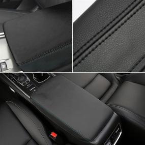 img 1 attached to 🚗 INTGET Car Center Console Cover for 2021 2022 Honda Accord - Leather Armrest Cover with Dog Seat Protector - Honda Accord Interior Accessories (Black Stitches)